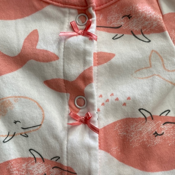Carters Child Of Mine Sleep And Play Pink Whales (Preemie) - Picture 2 of 4